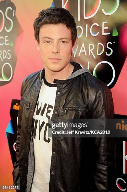 Actor Cory Monteith arrives at Nickelodeon's 23rd Annual Kids' Choice Awards held at UCLA's Pauley Pavilion on March 27, 2010 in Los Angeles,...