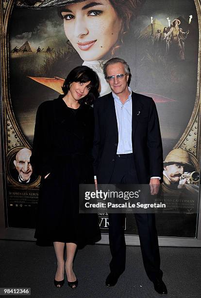 Actress Sophie Marceau and Actor Christophe Lambert attend the premiere of the Luc Besson's film "Les Aventures Extraordinaires d'Adele Blanc-Sec" at...