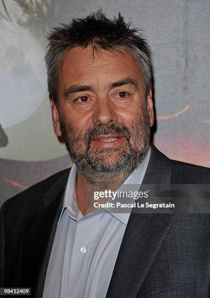 Director Luc Besson attends the premiere his film "Les Aventures Extraordinaires d'Adele Blanc-Sec" at Cinema UGC Normandie on April 12, 2010 in...