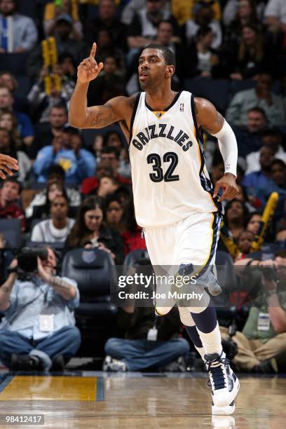 Mayo of the Memphis Grizzlies moves up court during the game against the San Antonio Spurs at the FedExForum on March 6, 2010 in Memphis, Tennessee....