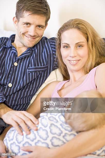 a family in a bed sweden. - plattform stock pictures, royalty-free photos & images