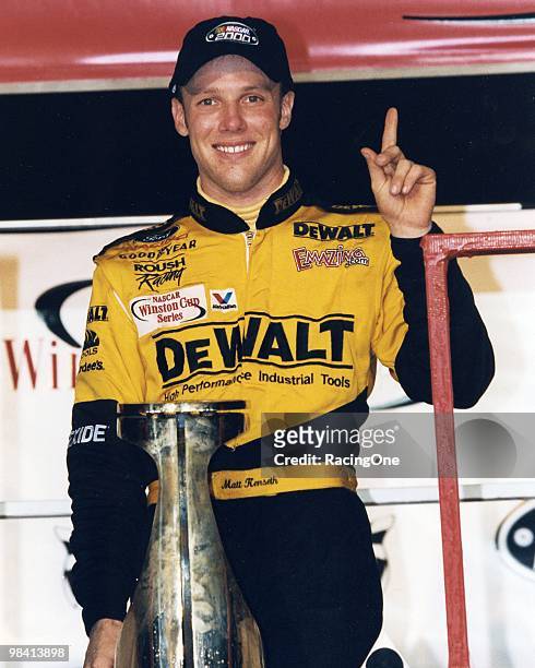 Matt Kenseth in victory lane after winning the Coca-Cola 600 at Lowe's Motor Speedway.