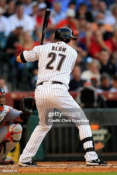 Geoff Blum of the Houston Astros against the San Francisco Giants on Opening Day at Minute Maid Park on April 5, 2010 in Houston, Texas.