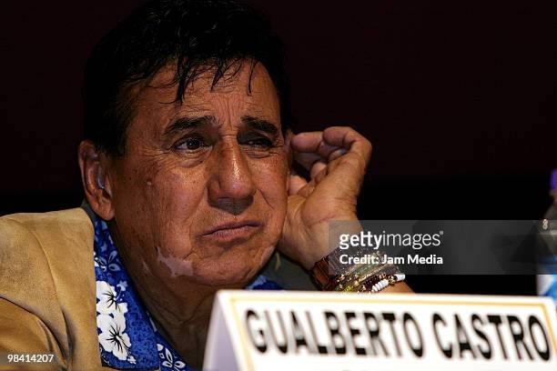 Gualberto Castro, of music group Hermanos Castro, during a press conference to announce their next concert at the Icono Show Center on April 12, 2010...