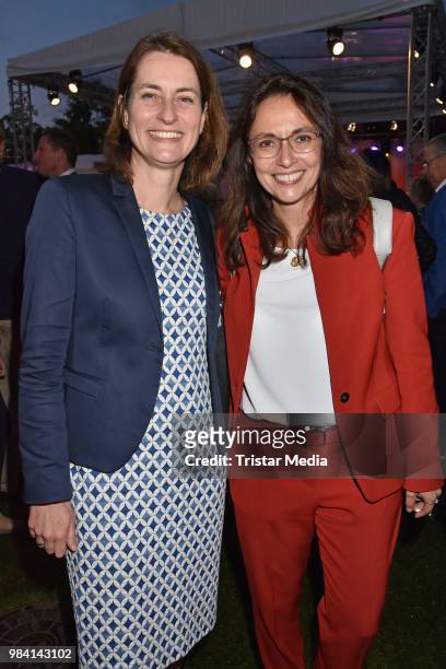 Katarina Barley and Yasmin Fahimi during the LV Lower Saxony Summer Party on June 25, 2018 in Berlin, Germany.