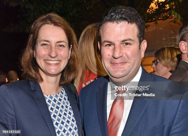 Katarina Barley and Hubertus Heil during the LV Lower Saxony Summer Party on June 25, 2018 in Berlin, Germany.