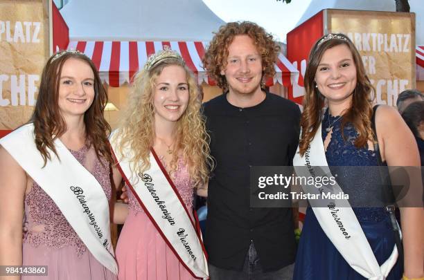 Tomke Ennen, Michelle Fehrmann, Michael Schulte and Saskia Halm during the LV Lower Saxony Summer Party on June 25, 2018 in Berlin, Germany.