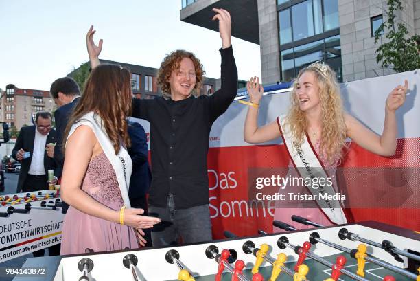 Tomke Ennen, Michael Schulte and Michelle Fehrmann during the LV Lower Saxony Summer Party on June 25, 2018 in Berlin, Germany.