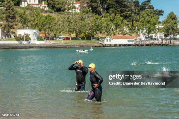 escape from alcatraz swim - escape from alcatraz stock pictures, royalty-free photos & images