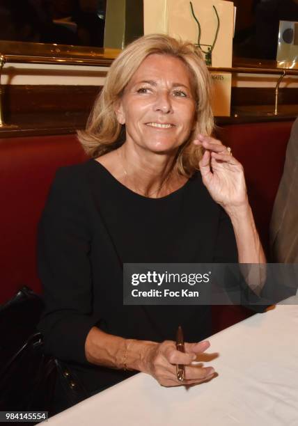 Presenter/writer Claire Chazal attends "L'Ete Litteraire Des Deux Magots " : Book Signing Cocktail at Les Deux Magots Cafe on June 25, 2018 in Paris,...