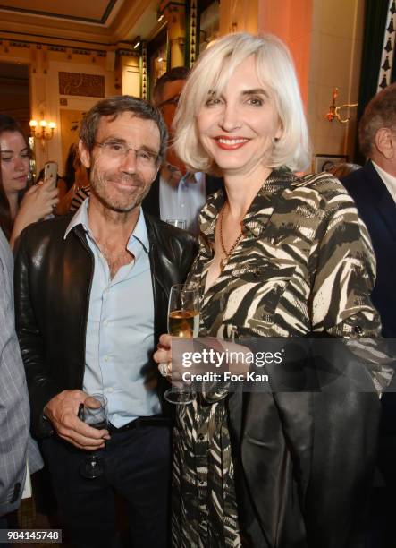 David Pujadas and Severine Servat de Rugy attend "L'Ete Litteraire Des Deux Magots " : Book Signing Cocktail at Les Deux Magots Cafe on June 25, 2018...