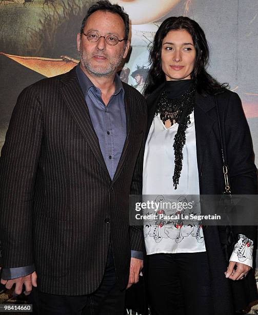 Actor Jean Reno and wife Zofia attend the premiere of the Luc Besson's film "Les Aventures Extraordinaires d'Adele Blanc-Sec" at Cinema UGC Normandie...