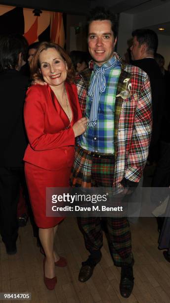 Janis Kelly and Rufus Wainwright attend the afterparty following the opening night of 'Prima Donna', at the Sadler's Wells Theatre on April 12, 2010...