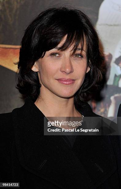 Actress Sophie Marceau attends the premiere of the Luc Besson's film "Les Aventures Extraordinaires d'Adele Blanc-Sec" at Cinema UGC Normandie on...