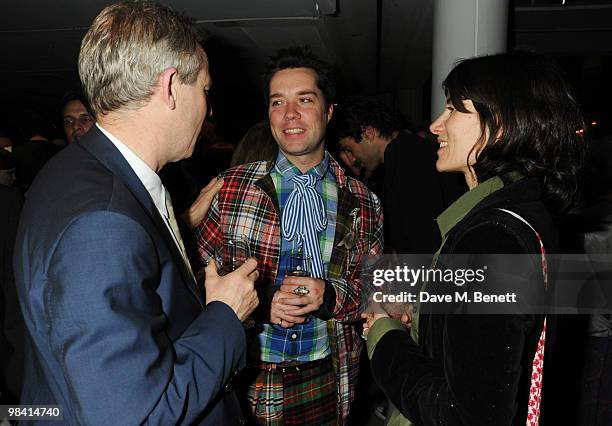 Rufus Wainwright and Bella Freud attend the afterparty following the opening night of 'Prima Donna', at the Sadler's Wells Theatre on April 12, 2010...