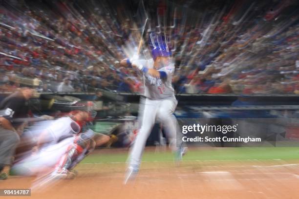 Aramis Ramirez of the Chicago Cubs hits against the Atlanta Braves at Turner Field on April 8, 2010 in Atlanta, Georgia. The Cubs defeated the Braves...