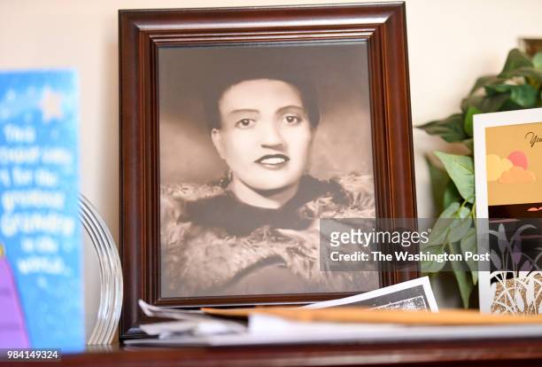 Photo of Henrietta Lacks, sits in the living room of her grandson, Ron Lacks n Baltimore, MD on March 22, 2017.