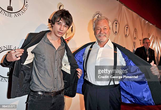 Actors Devon Bostick and Gordon Pinsent arrive at the 30th Annual Genie Awards Gala at the Kool Haus on April 12, 2010 in Toronto, Canada.