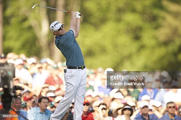 Hunter Mahan in action on Sunday at Augusta National. Augusta, GA 4/11/2010 CREDIT: Fred Vuich