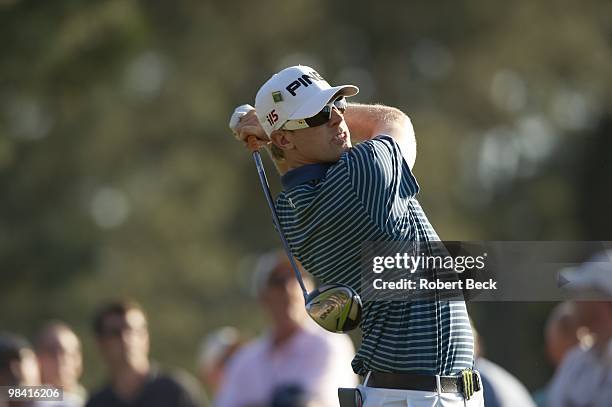 Hunter Mahan in action on Sunday at Augusta National. Augusta, GA 4/11/2010 CREDIT: Robert Beck