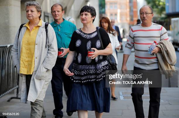 Murdered French au-pair Sophie Lionnet's parents, Patrick Lionnet , Catherine Devallonne , and her stepfather Stephane Devallonne arrive at the Old...