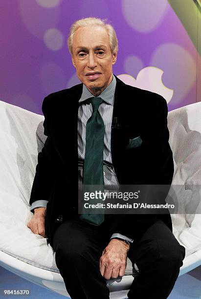 Designer Renato Balestra attends 'Cuore Di Mamma' Italian TV Show held at RAI Studios on April 12, 2010 in Milan, Italy.