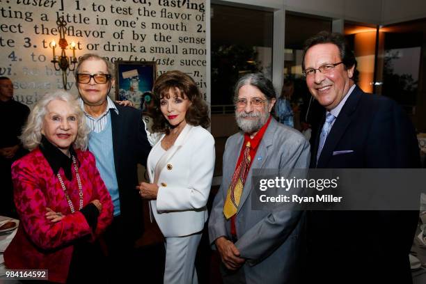 June 25: Pat York, actor Michael York, Joan Collins, photographer Christopher Rauschenberg and Percy Gibson attend Icons of Style: A Century of...