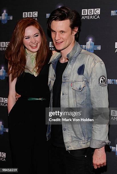 Actor Matt Smith and actress Karen Gillan attend the "Who's Next? The New Era of Doctor Who" screening at the Paley Center For Media on April 12,...