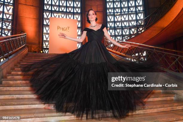 Model Coco Rocha attends the Piaget Sunlight Escape Paris 2018 High Jewellery Collection Party at Palais d'Iena on June 18, 2018 in Paris, France.