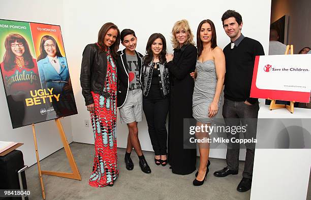 Actors Vanessa Williams, Mark Indelicato, America Ferrera, Judith Light, Ana Ortiz and Daniel Eric Gold attend an "Ugly Betty" charity auction...