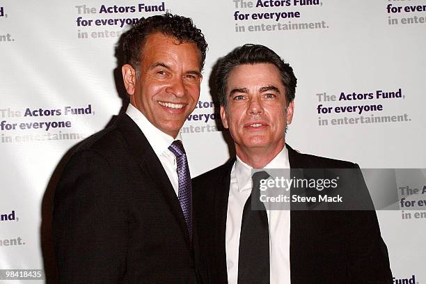Brian Stokes Mitchell and Peter Gallagher attend the Actors Fund annual gala at The New York Marriott Marquis on April 12, 2010 in New York City.