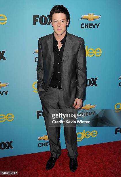 Actor Cory Monteith arrives at Fox's "Glee" spring premiere soiree held at Bar Marmont on April 12, 2010 in Los Angeles, California.