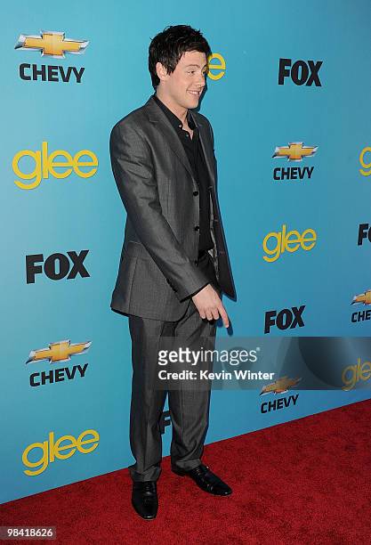 Actor Cory Monteith arrives at Fox's "Glee" spring premiere soiree held at Bar Marmont on April 12, 2010 in Los Angeles, California.