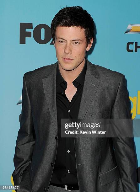 Actor Cory Monteith arrives at Fox's "Glee" spring premiere soiree held at Bar Marmont on April 12, 2010 in Los Angeles, California.