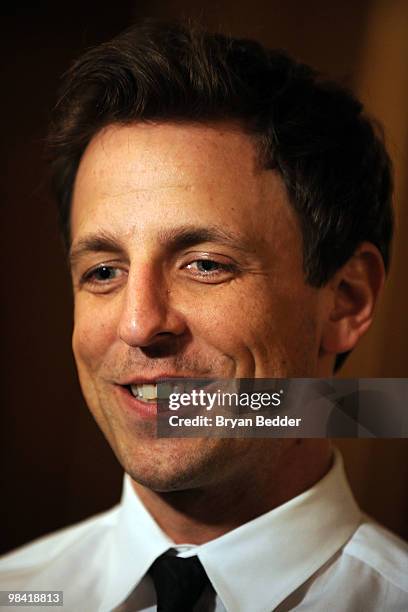 Actor Seth Meyers attends an evening with "Saturday Night Live" presented by The Academy of Television Arts & Sciences at The Pierre Hotel on April...