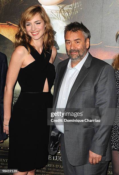 Actress Louise Bourgoin and Director Luc Besson attend the premiere of the Luc Besson's film 'Les Aventures Extraordinaires d'Adele Blanc-Sec' at...