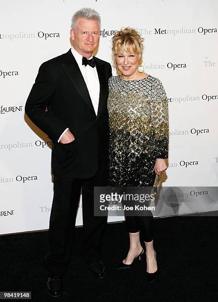 Actress Bette Midler and husband Martin von Haselberg attends the Metropolitan Opera gala permiere of "Armida" at The Metropolitan Opera House on...