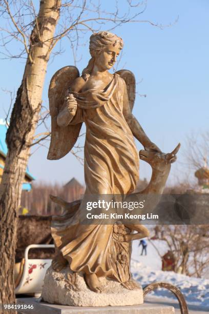 volga manor, harbin, china - female statue stock pictures, royalty-free photos & images