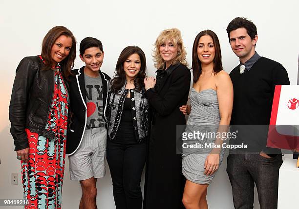 Actors Vanessa Williams, Mark Indelicato, America Ferrera, Judith Light, Ana Ortiz and Daniel Eric Gold attend an "Ugly Betty" charity auction...