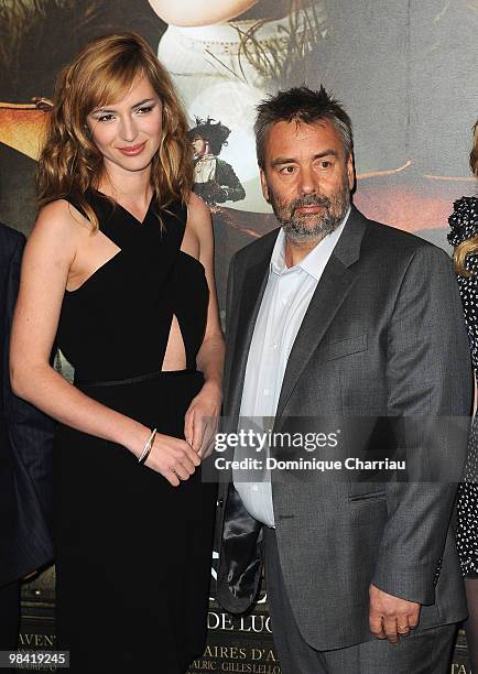 Actress Louise Bourgoin and Director Luc Besson attend the premiere of the Luc Besson's film 'Les Aventures Extraordinaires d'Adele Blanc-Sec' at...