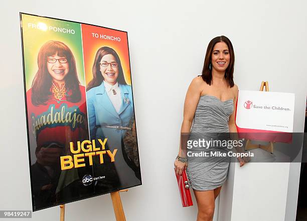 Actress Ana Ortiz attends an "Ugly Betty" charity auction benefiting Save the Children at Axelle Fine Arts Gallery Ltd on April 12, 2010 in New York...