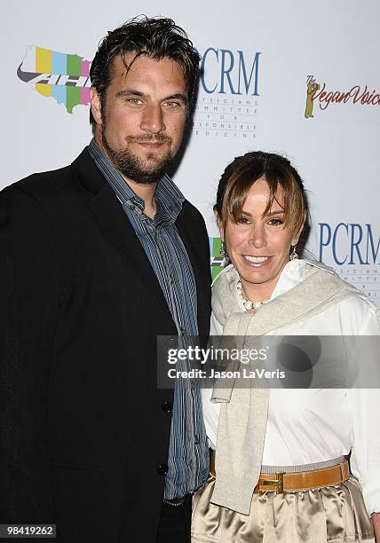 Jason Zimmerman and Melissa Rivers attend the Art Of Compassion PCRM 25th anniversary gala at The Lot on April 10, 2010 in West Hollywood, California.