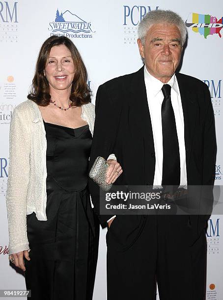 Lauren Shuler Donner and Richard Donner attend the Art Of Compassion PCRM 25th anniversary gala at The Lot on April 10, 2010 in West Hollywood,...