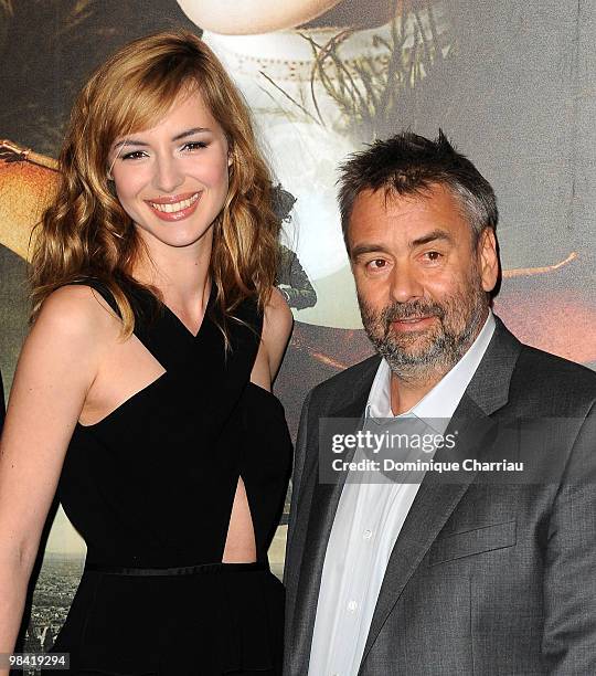 Actress Louise Bourgoin and Director Luc Besson attend the premiere of the Luc Besson's film 'Les Aventures Extraordinaires d'Adele Blanc-Sec' at...