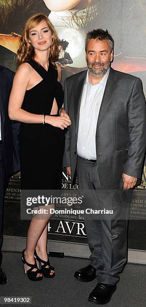 Actress Louise Bourgoin and Director Luc Besson attend the premiere of the Luc Besson's film 'Les Aventures Extraordinaires d'Adele Blanc-Sec' at...