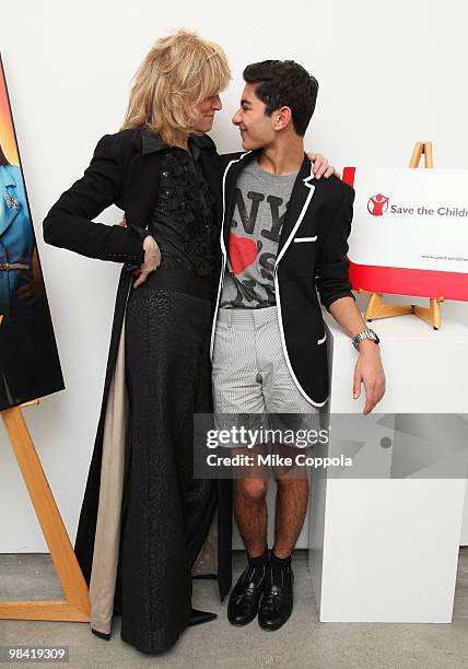 Actors Judith Light and Mark Indelicato attend an "Ugly Betty" charity auction benefiting Save the Children at Axelle Fine Arts Gallery Ltd on April...