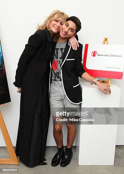 Actors Judith Light and Mark Indelicato attend an "Ugly Betty" charity auction benefiting Save the Children at Axelle Fine Arts Gallery Ltd on April...
