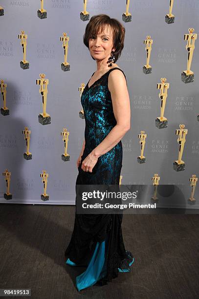 Actress Martha Burns poses with her award at the 30th Annual Genie Awards Gala at the Kool Haus on April 12, 2010 in Toronto, Canada.