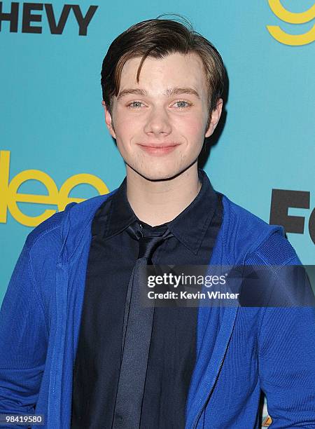 Actor Chris Colfer arrives at Fox's "Glee" spring premiere soiree held at Bar Marmont on April 12, 2010 in Los Angeles, California.