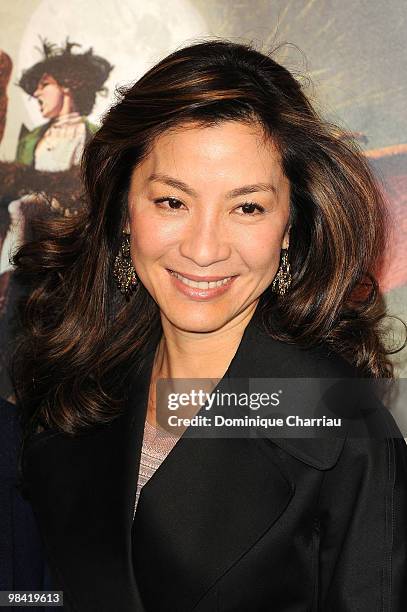 Michelle Yeoh attends the premiere of the Luc Besson's film 'Les Aventures Extraordinaires d'Adele Blanc-Sec' at Cinema UGC Normandie on April 12,...